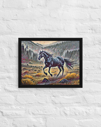 Oregon Running Horse - Digital Art - Framed canvas - FREE SHIPPING