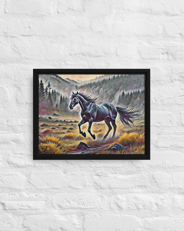 Oregon Running Horse - Digital Art - Framed canvas - FREE SHIPPING