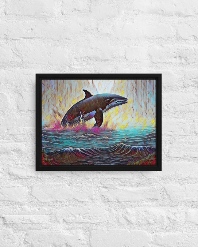 Pacific Northwest Orca - Digital Art - Framed canvas - FREE SHIPPING