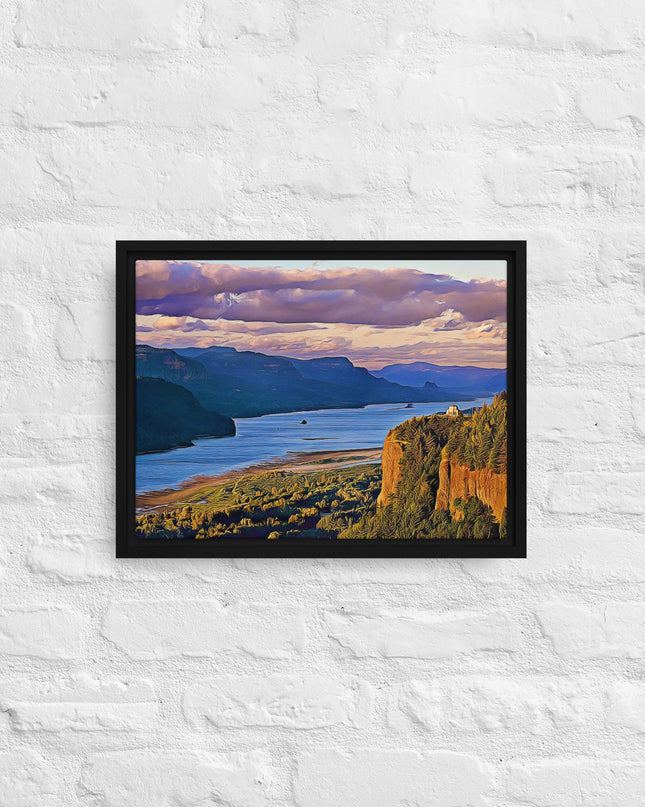 Columbia River Gorge - Digital Art - Framed canvas - FREE SHIPPING