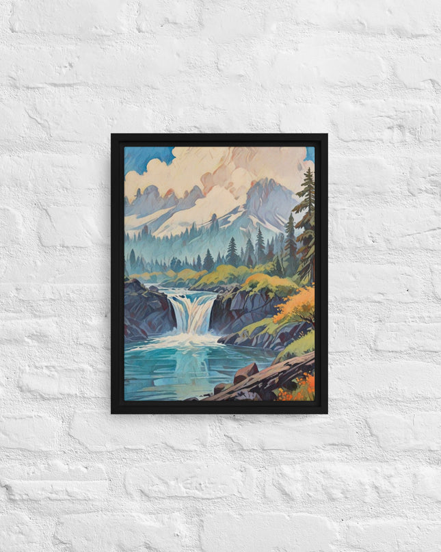 Oregon Hidden Pool - Digital Art Framed canvas - FREE SHIPPING