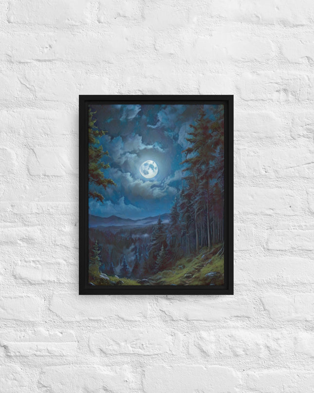 Moon Light in Oregon - Digital Art - Framed canvas - FREE SHIPPING