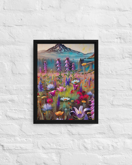 Oregon Wildflowers - Digital Art - Framed canvas - FREE SHIPPING