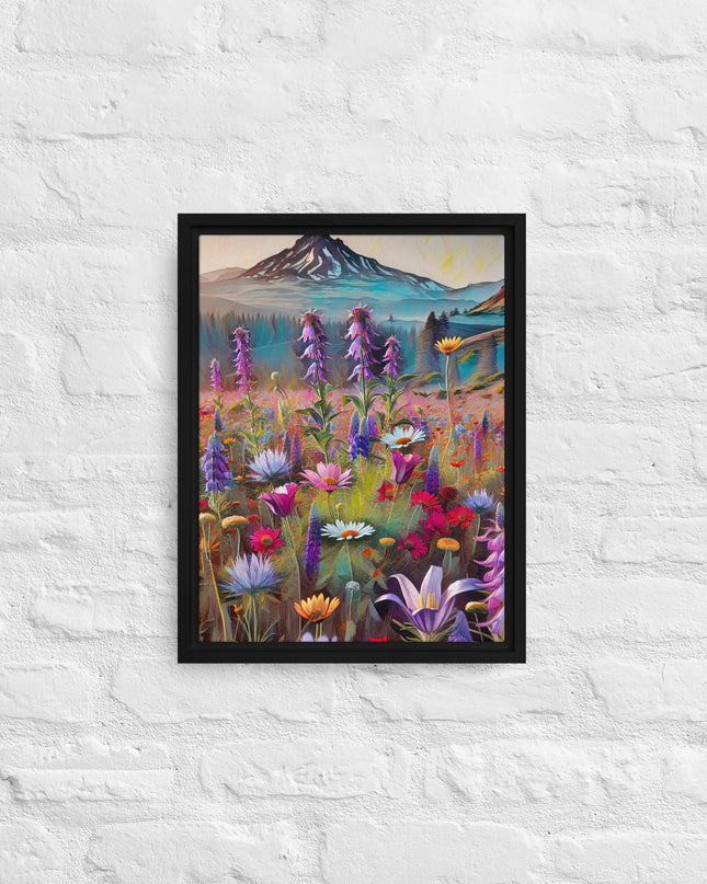 Oregon Wildflowers - Digital Art - Framed canvas - FREE SHIPPING