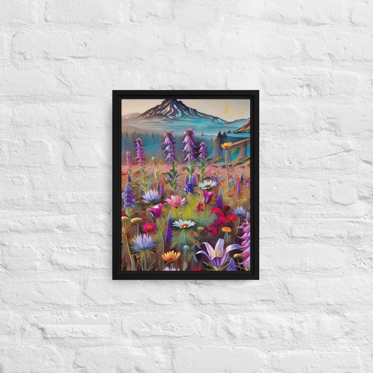 Oregon Wildflowers - Digital Art - Framed canvas - FREE SHIPPING