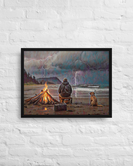 Bonfire in the Storm Digital Art - Framed canvas - FREE Shipping