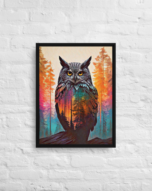 Oregon Owl - Digital Art - Framed canvas - FREE Shipping