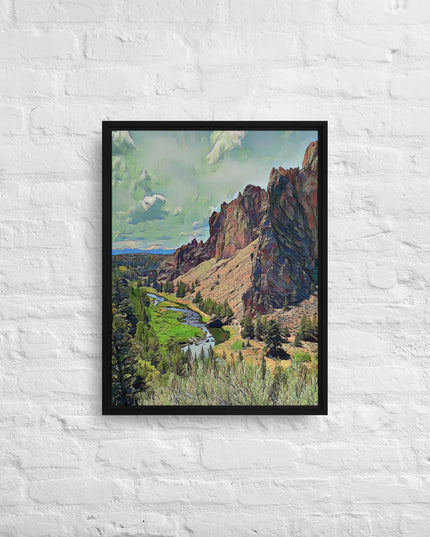 Smith Rock - Digital Art - Framed canvas - FREE Shipping