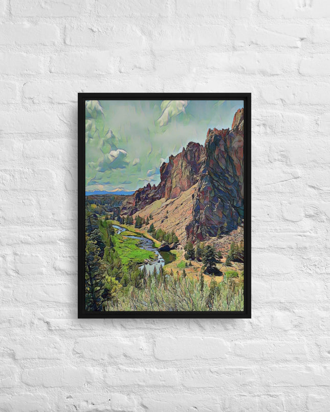 Smith Rock - Digital Art - Framed canvas - FREE Shipping