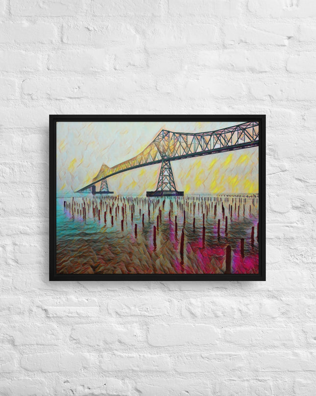 Astoria Bridge - Digital Art - Framed canvas - FREE SHIPPING