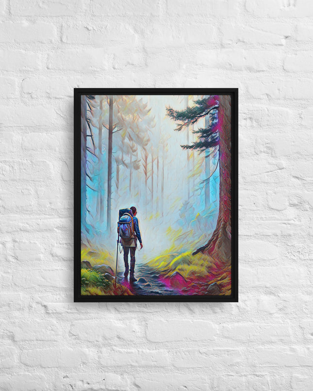 Hiking the Oregon Woods - Digital Art - Framed canvas - FREE SHIPPING