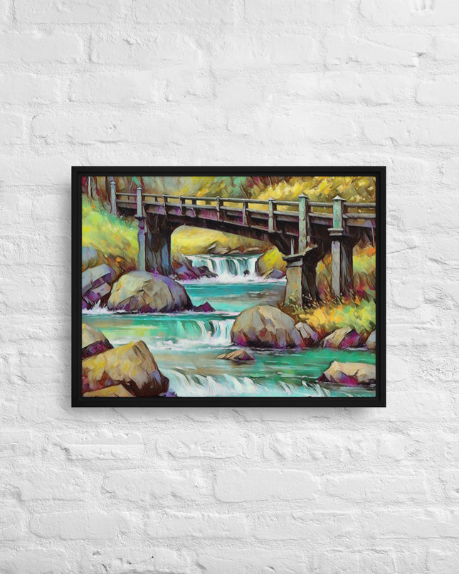 Oregon Bridge - Digital Art - Framed canvas - FREE SHIPPING