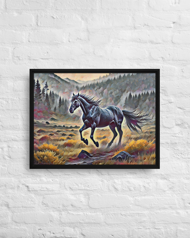 Oregon Running Horse - Digital Art - Framed canvas - FREE SHIPPING