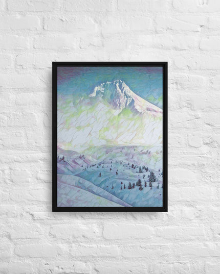 Mount Hood - Digital Art - Framed canvas - FREE SHIPPING
