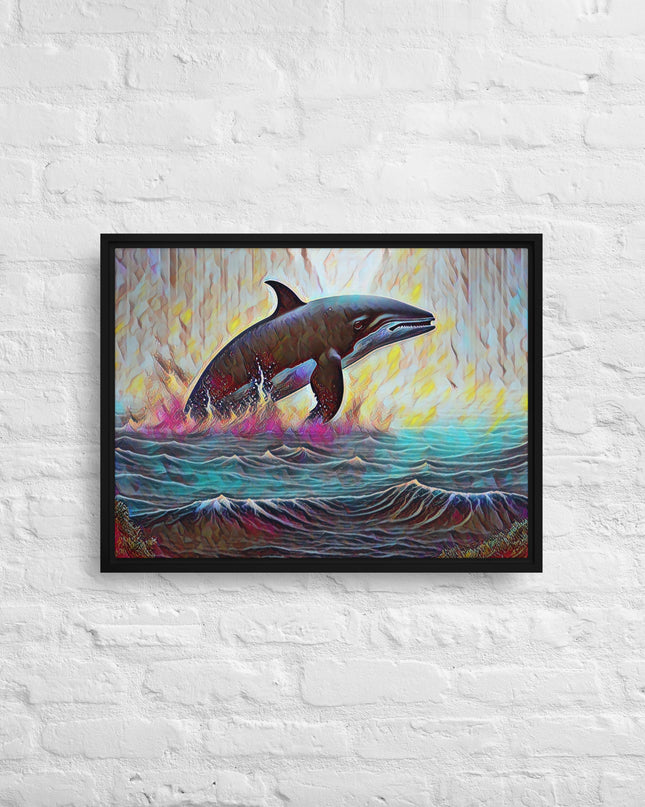 Pacific Northwest Orca - Digital Art - Framed canvas - FREE SHIPPING