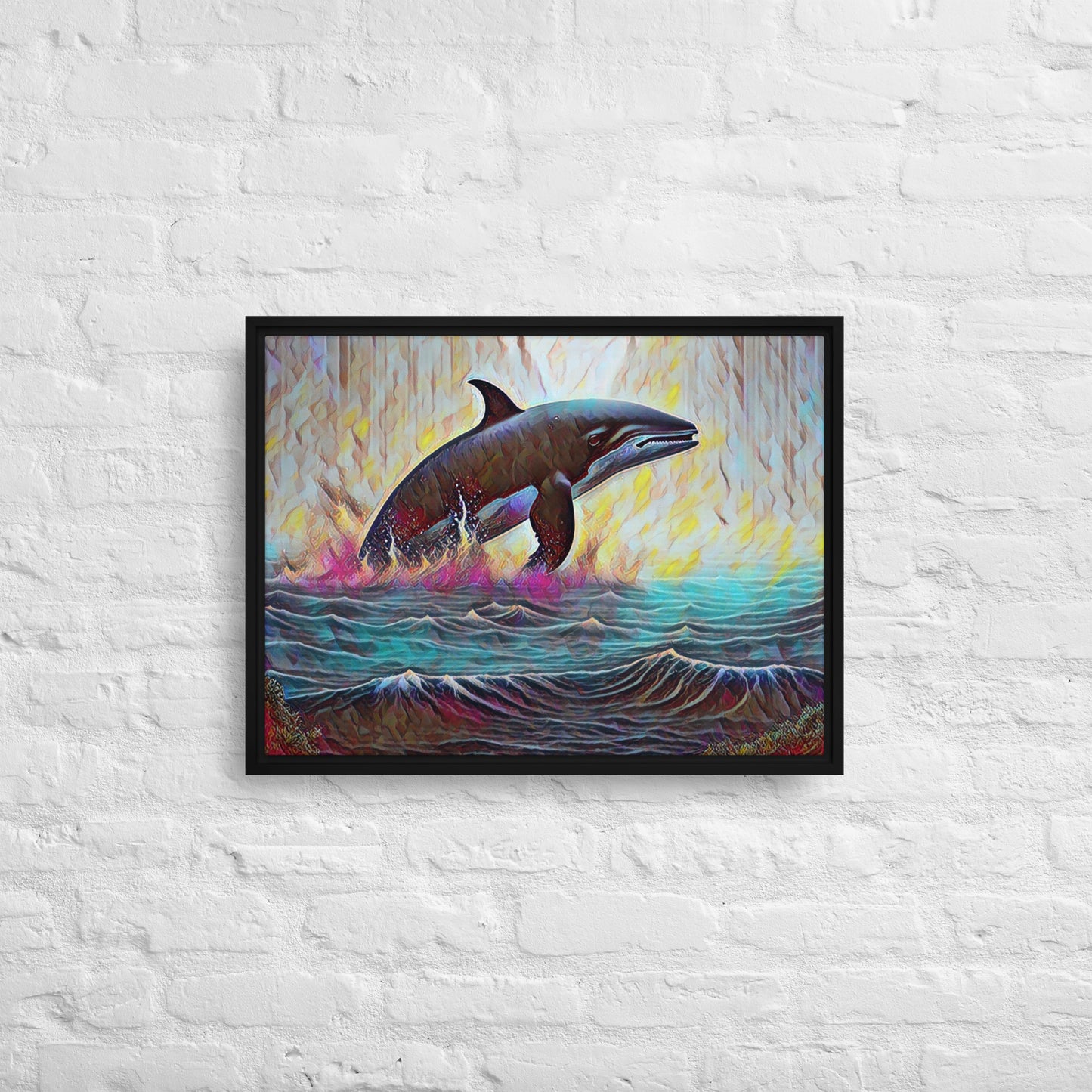 Pacific Northwest Orca - Digital Art - Framed canvas - FREE SHIPPING