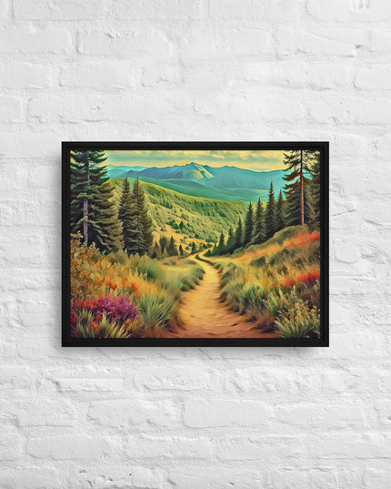 Hiking Oregon - Digital Art - Framed canvas - FREE SHIPPING
