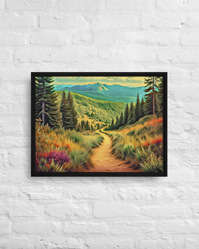 Hiking Oregon - Digital Art - Framed canvas - FREE SHIPPING