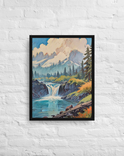 Oregon Hidden Pool - Digital Art Framed canvas - FREE SHIPPING
