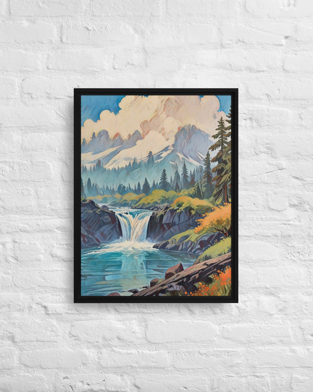 Oregon Hidden Pool - Digital Art Framed canvas - FREE SHIPPING