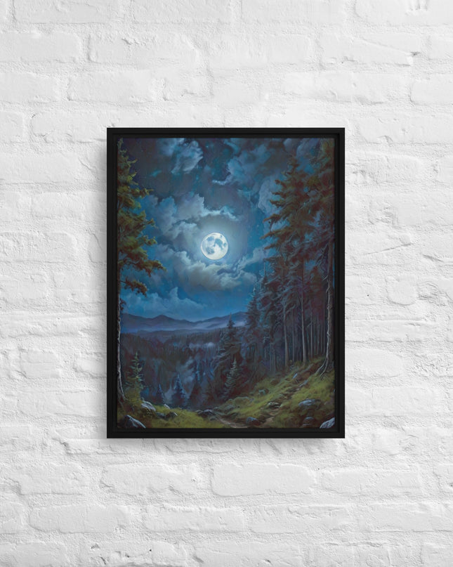 Moon Light in Oregon - Digital Art - Framed canvas - FREE SHIPPING