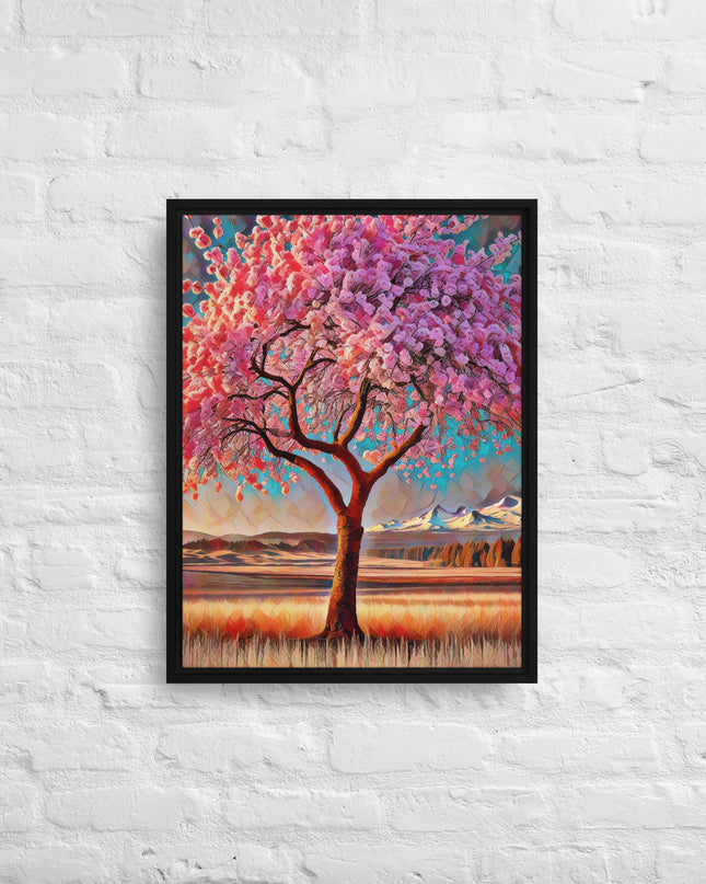 Oregon Cherry Blossoms - Digital Art - Framed canvas - FREE SHIPPING