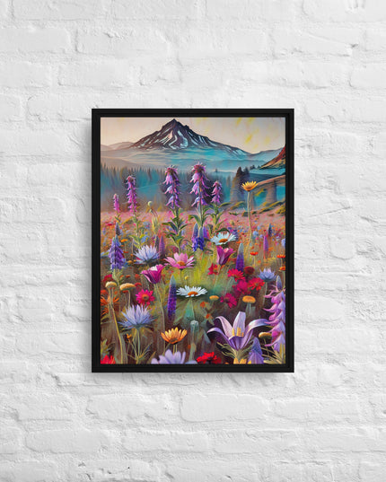 Oregon Wildflowers - Digital Art - Framed canvas - FREE SHIPPING
