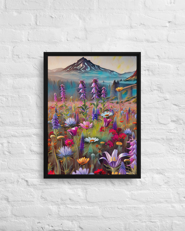 Oregon Wildflowers - Digital Art - Framed canvas - FREE SHIPPING