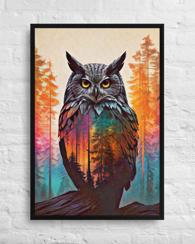 Oregon Owl - Digital Art - Framed canvas - FREE Shipping