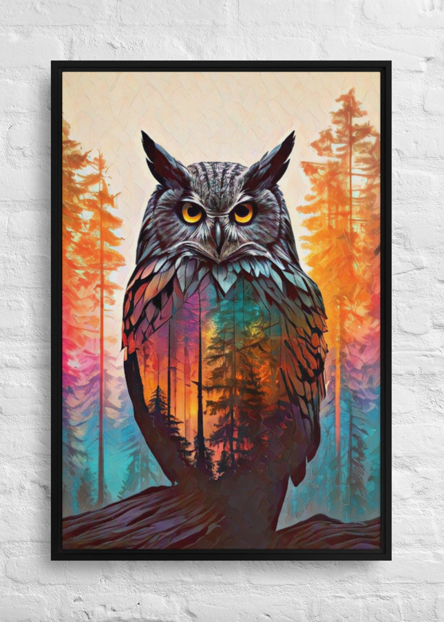 Oregon Owl - Digital Art - Framed canvas - FREE Shipping