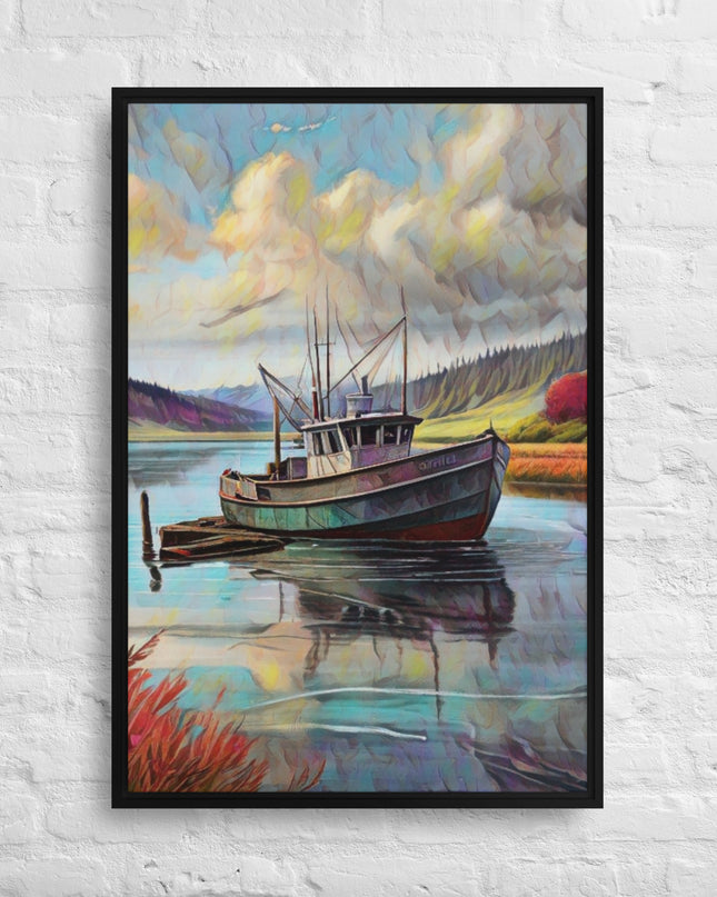 Home Port - Digital Art - Framed canvas - FREE SHIPPING