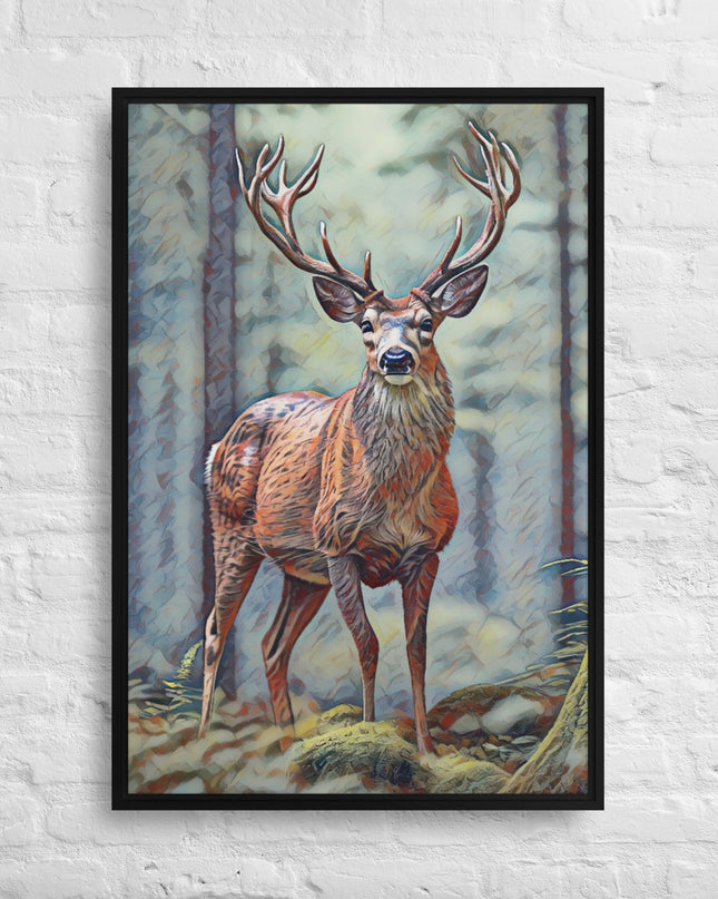 Oregon Deer - Digital Art - Framed canvas - FREE SHIPPING