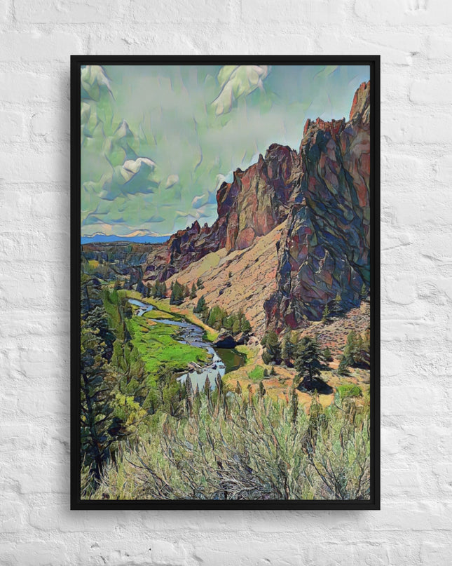 Smith Rock - Digital Art - Framed canvas - FREE Shipping