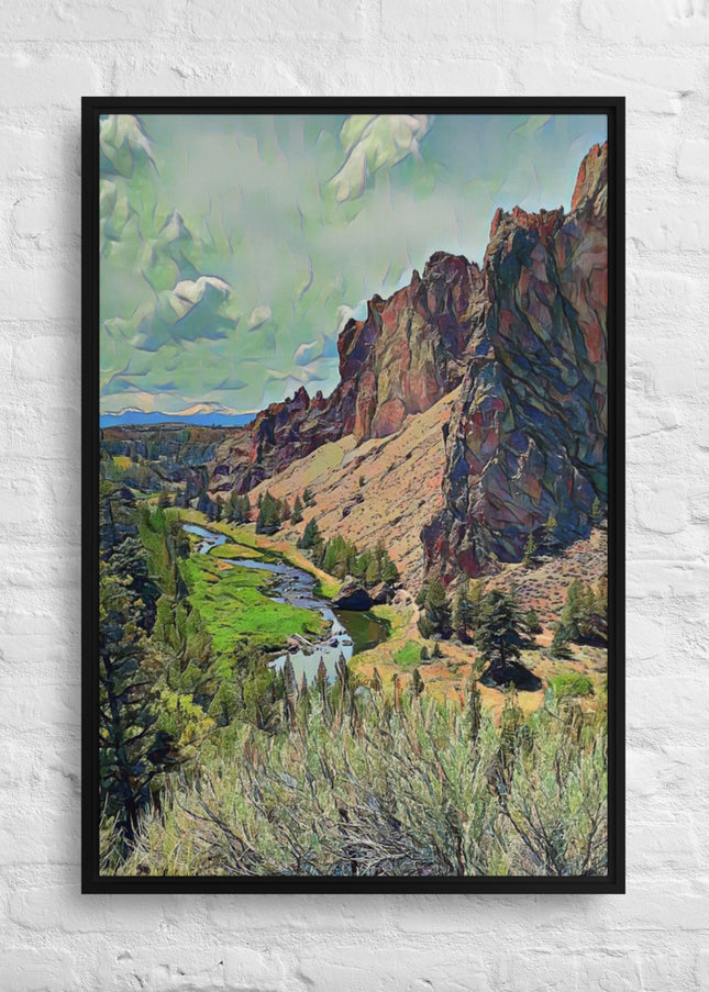 Smith Rock - Digital Art - Framed canvas - FREE Shipping