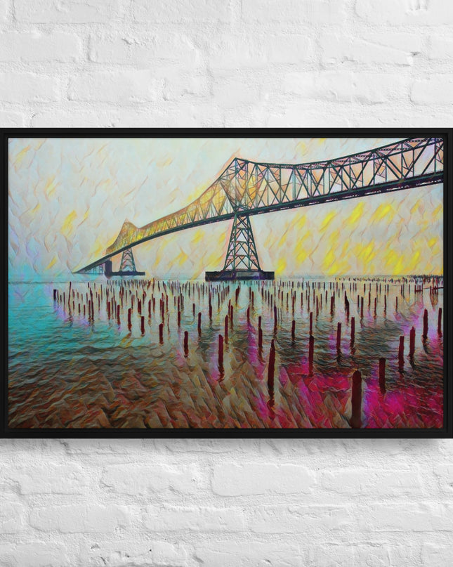 Astoria Bridge - Digital Art - Framed canvas - FREE SHIPPING