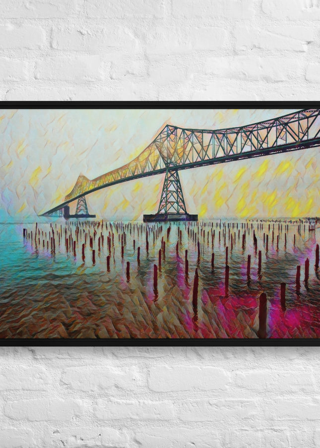Astoria Bridge - Digital Art - Framed canvas - FREE SHIPPING