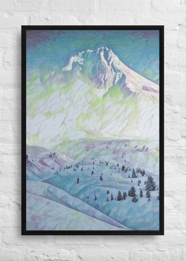 Mount Hood - Digital Art - Framed canvas - FREE SHIPPING