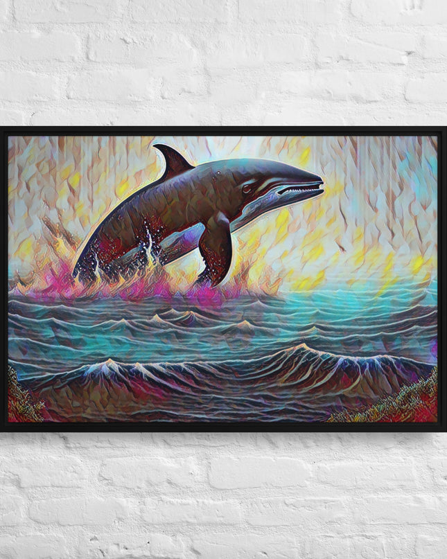 Pacific Northwest Orca - Digital Art - Framed canvas - FREE SHIPPING