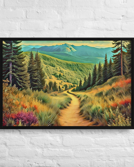 Hiking Oregon - Digital Art - Framed canvas - FREE SHIPPING
