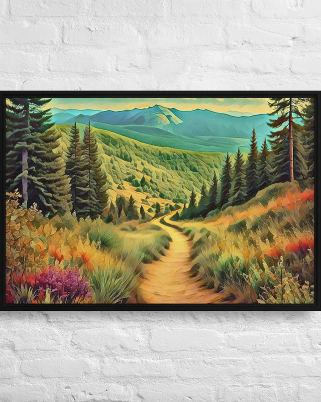 Hiking Oregon - Digital Art - Framed canvas - FREE SHIPPING