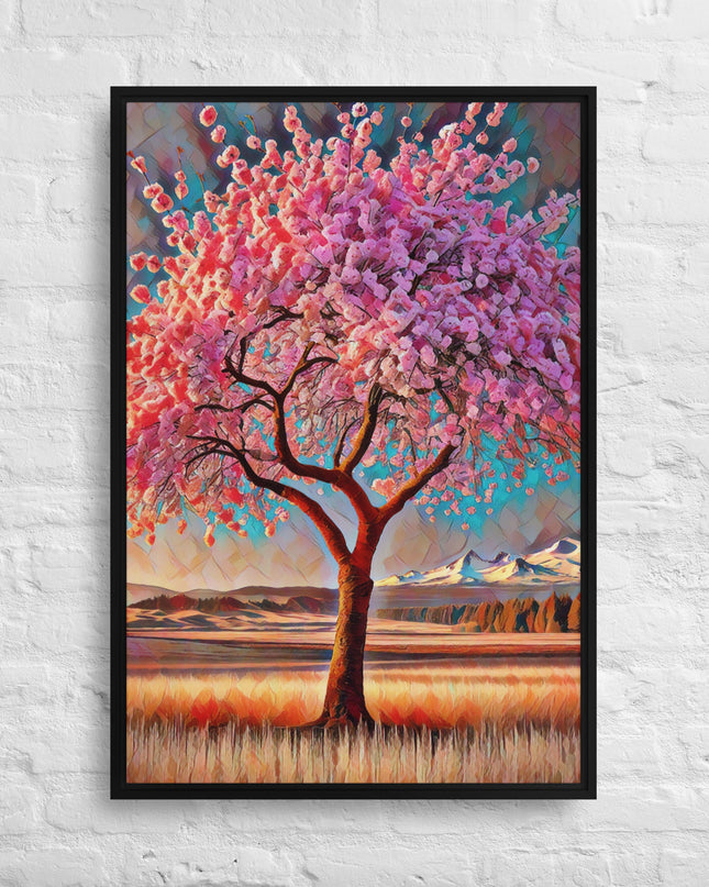 Oregon Cherry Blossoms - Digital Art - Framed canvas - FREE SHIPPING
