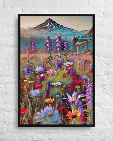 Oregon Wildflowers - Digital Art - Framed canvas - FREE SHIPPING