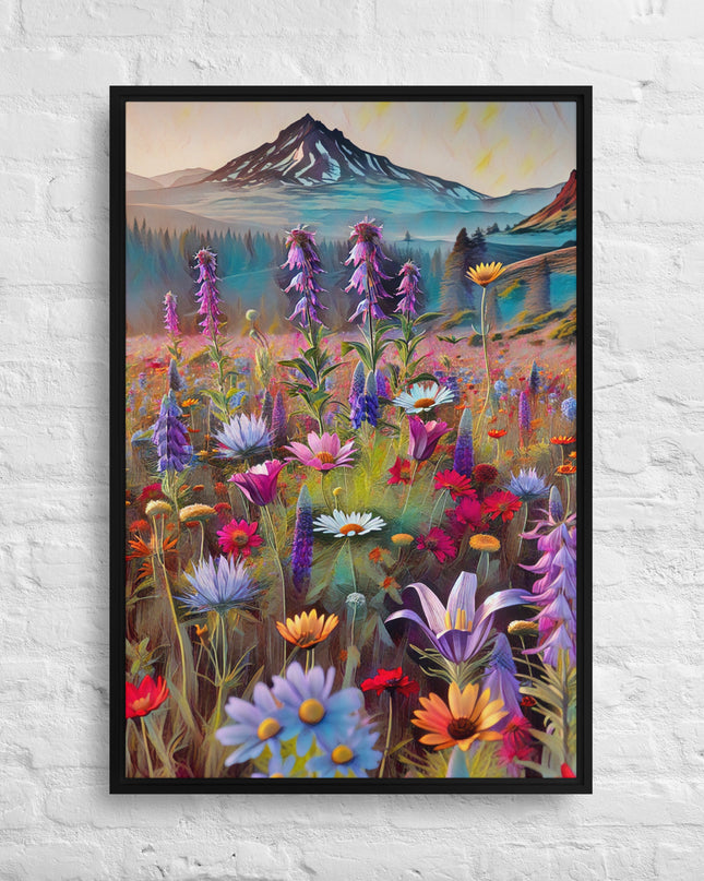 Oregon Wildflowers - Digital Art - Framed canvas - FREE SHIPPING