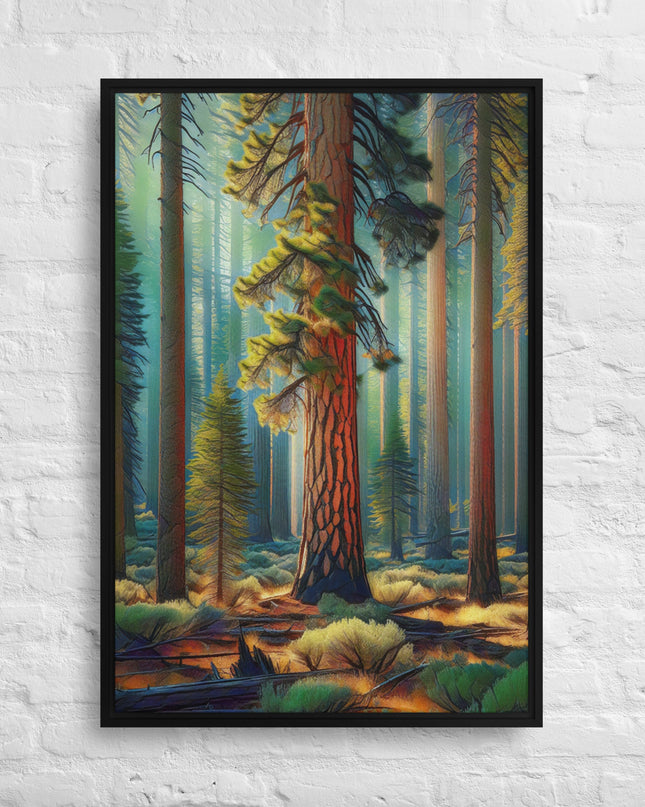 Ponderosa Pine - Digital Art - Framed canvas - FREE SHIPPING