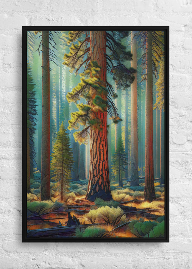 Ponderosa Pine - Digital Art - Framed canvas - FREE SHIPPING