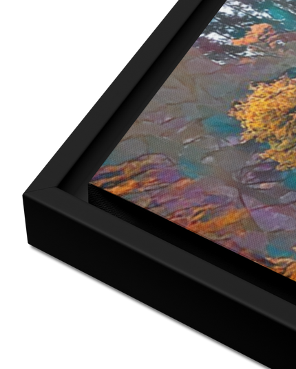 Multnomah Falls/Autumn - Digital Art - Framed canvas - FREE SHIPPING