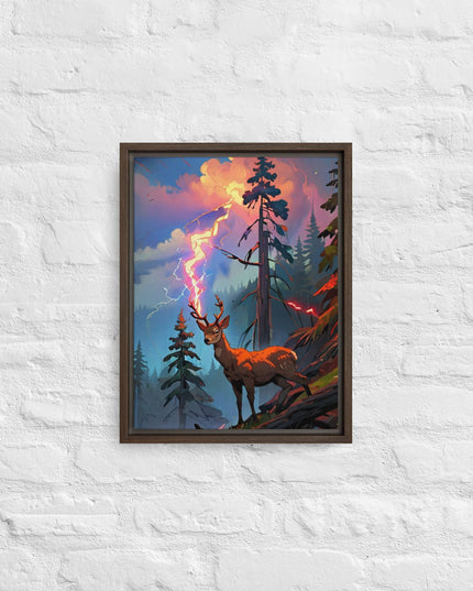 Oregon Lightning Strike - Digital Art - Framed canvas - FREE SHIPPING