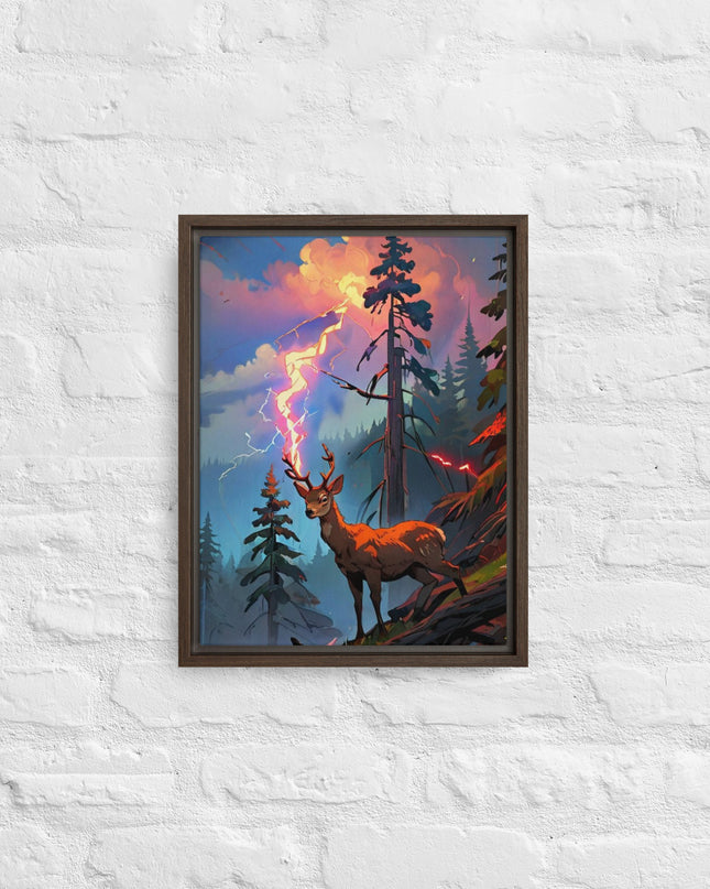 Oregon Lightning Strike - Digital Art - Framed canvas - FREE SHIPPING