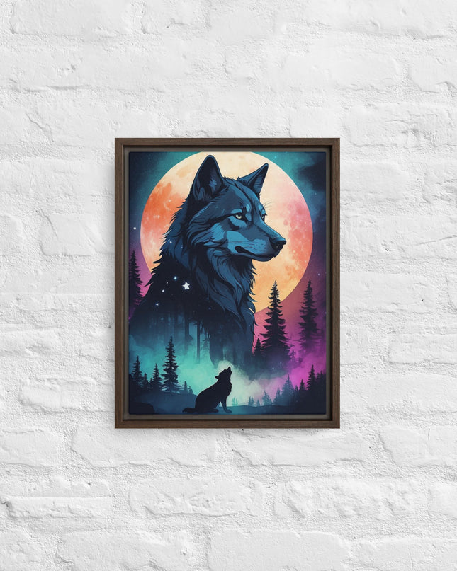 Lone Wolf - Digital Art - Framed canvas - FREE SHIPPING