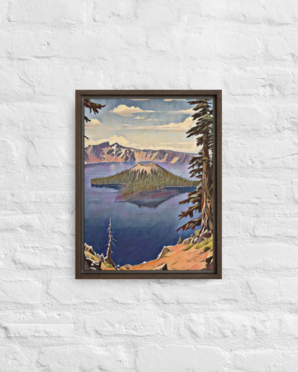 Crater Lake - Digital Art - Framed canvas - FREE SHIPPING